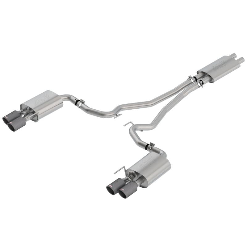 Borla Touring Cat-Back Exhaust System - Carbon Fiber Tips - 2018-2022 Ford Mustang GT