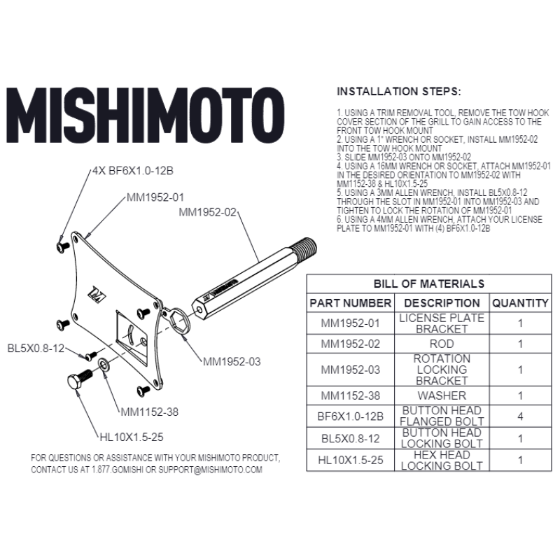Mishimoto 2023+ Nissan Z License Plate Relocation Kit