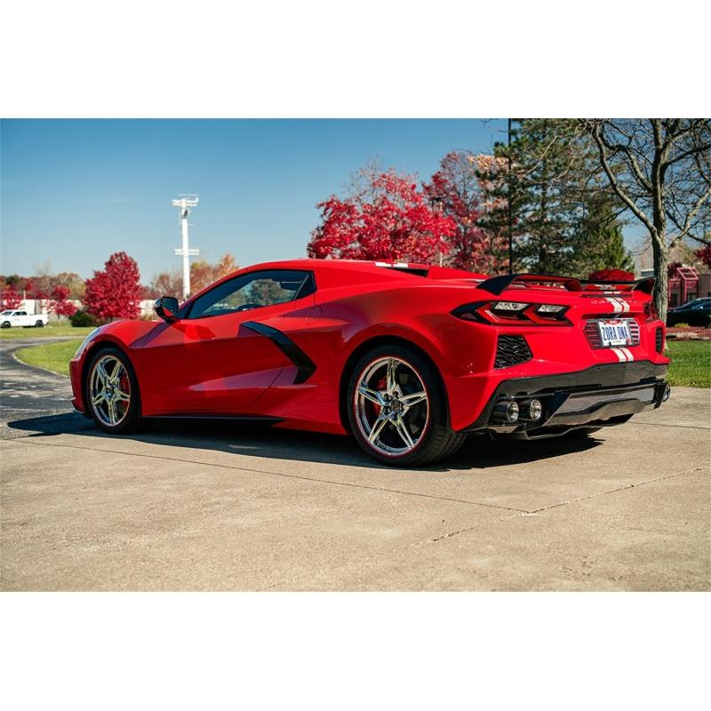 Corsa 3in Cat-Back Exhaust (No Muffler) (Carbon Fiber Polished Tips) - 2020-2024 Chevrolet Corvette C8
