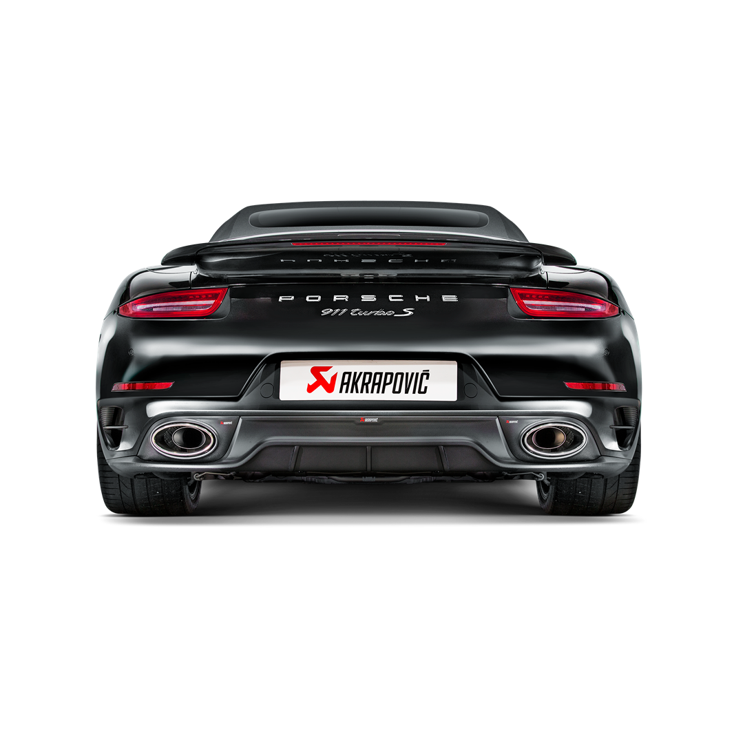 Akrapovič Slip-On Line Exhaust (Titanium) w/ Carbon Titanium Tips - 2014-2015 Porsche 911 Turbo/Turbo S (991) - T1 Motorsports