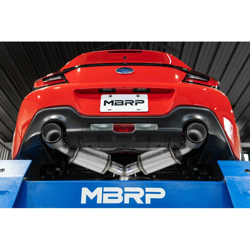 MBRP 13-22 Subaru BRZ 2.0L/ 2.4L 3in Dual Split Rear Cat Back w/Burnt End Tips- T304