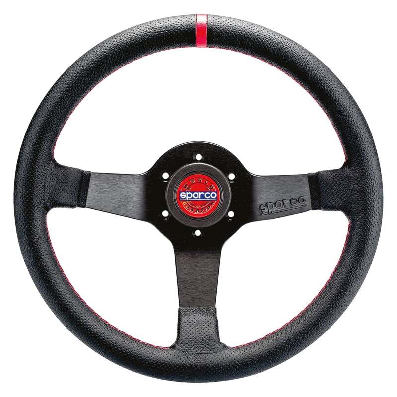 Sparco Steering Wheel R330 Champion Black Leather / Red Stiching
