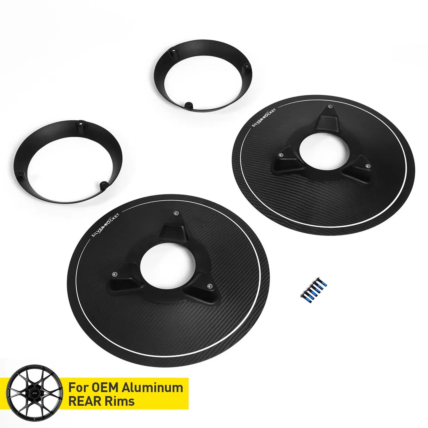 Silver Rocket SR Dry Carbon Fiber R-HR Aerodisc (For OEM Aluminum Rims) - 2022+ Porsche 718 Cayman GT4RS