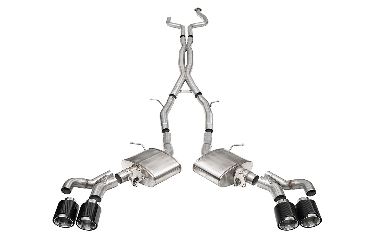 Corsa Xtreme Valved 3.0in Cat-Back Exhaust - 4.5in. Polished Carbon Fiber Tips - 2022-2024 Caddy CT5 V Blackwing