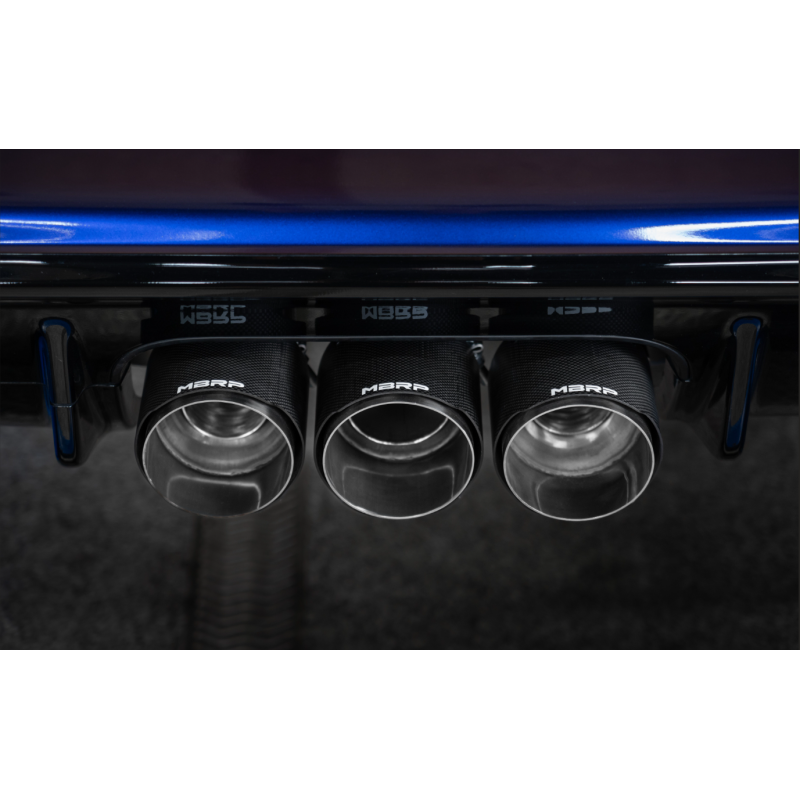 MBRP 23-24 Honda Civic Type R 2.0L T304 SS 3in Cat-Back Exhaust Triple Center Outlet w/ Carbon Tips