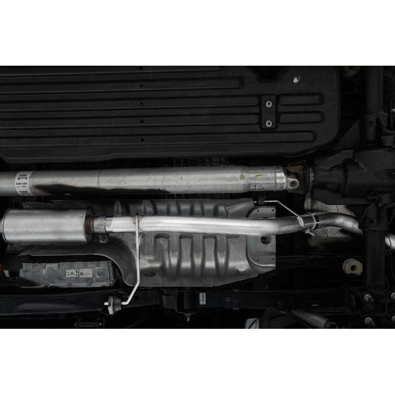 2021+ Ford F-150, Powerboost Hybrid. T304 Stainless Steel, 3in Resonator Back, Single Side Exit.
