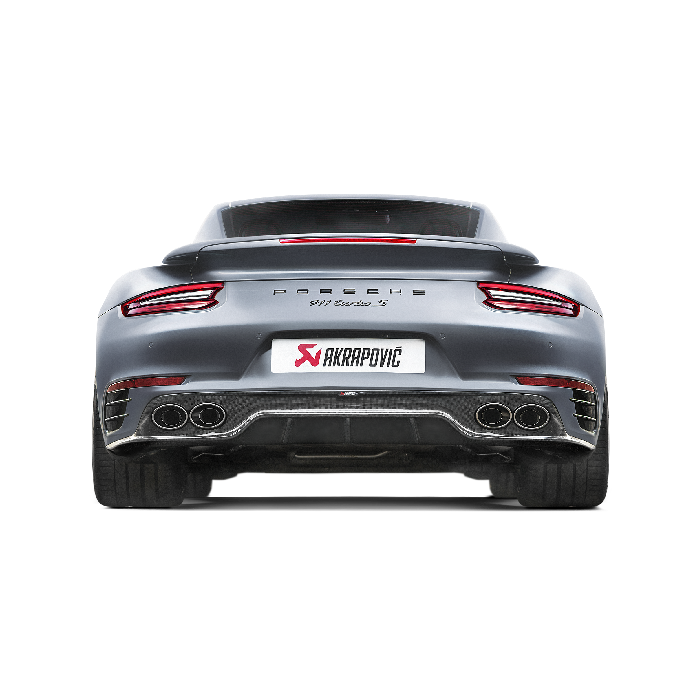 Akrapovič High Gloss Rear Carbon Fiber Diffuser - 2016-2017 Porsche 911 Turbo/Turbo S (991.2) - T1 Motorsports