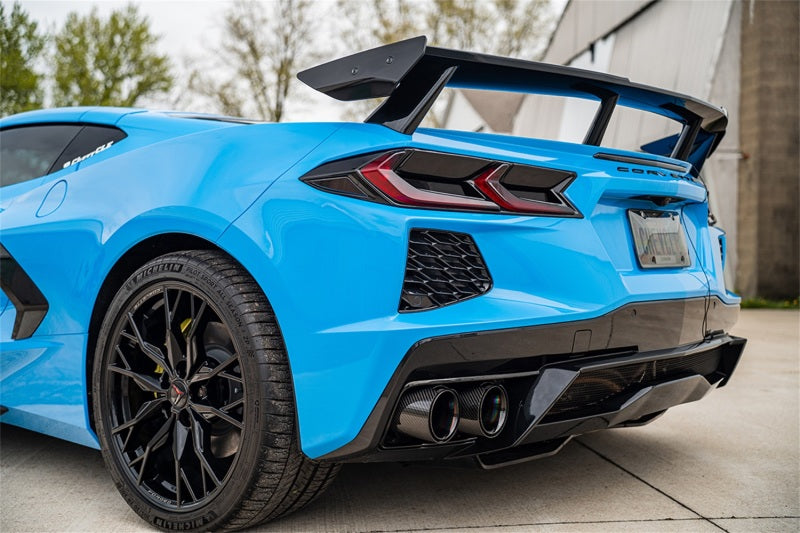 Corsa 3in Valved Cat-Back w/ 4.5in Carbon Fiber Black Tips - 2020-2023 Chevrolet Corvette C8