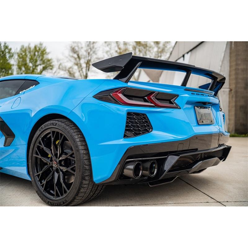 Corsa 3in Cat-Back Exhaust (valve Delete) w/4.5in Carbon Fiber Black Tips - 2020-2024 Chevrolet Corvette C8