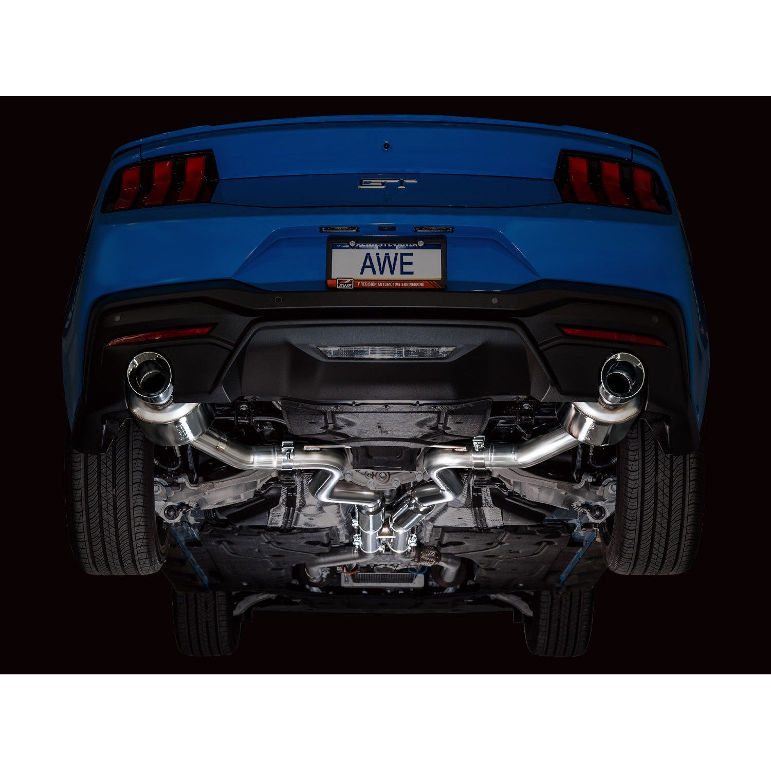 AWE Tuning Touring Catback Exhaust w/ Dual Chrome Silver Tips - 2024 Ford Mustang GT Fastback S650 RWD - T1 Motorsports