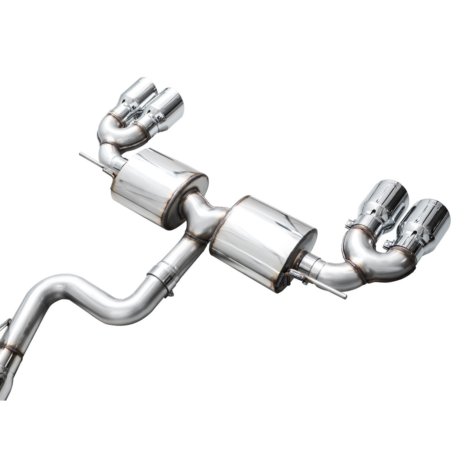 AWE Tuning Touring Edition Quad Exhaust w/Chrome Silver Tips for 2022+ Volkswagen MK8 Golf R