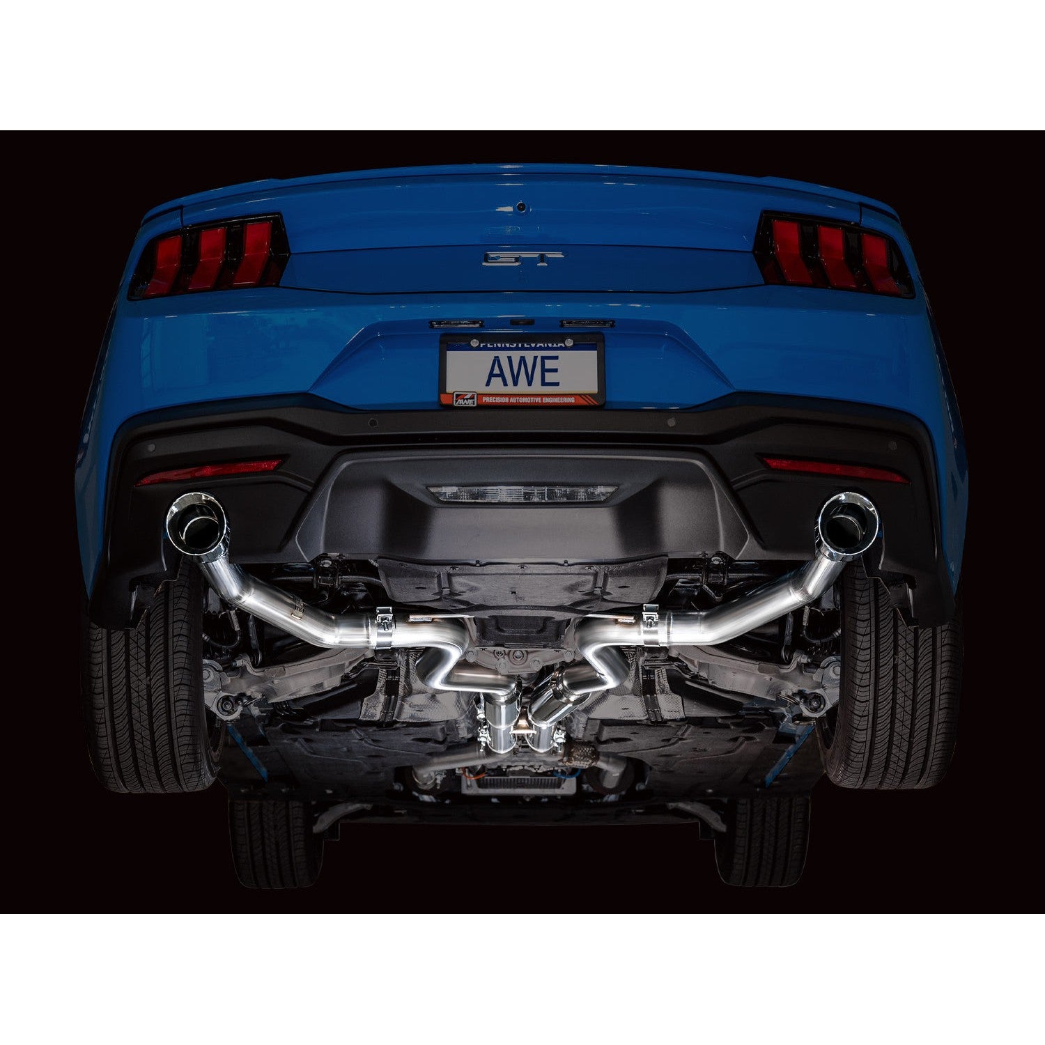 AWE Tuning Track Edition Catback Exhaust w/ Dual Chrome Silver Tips - 2024 Ford Mustang GT Fastback S650 RWD