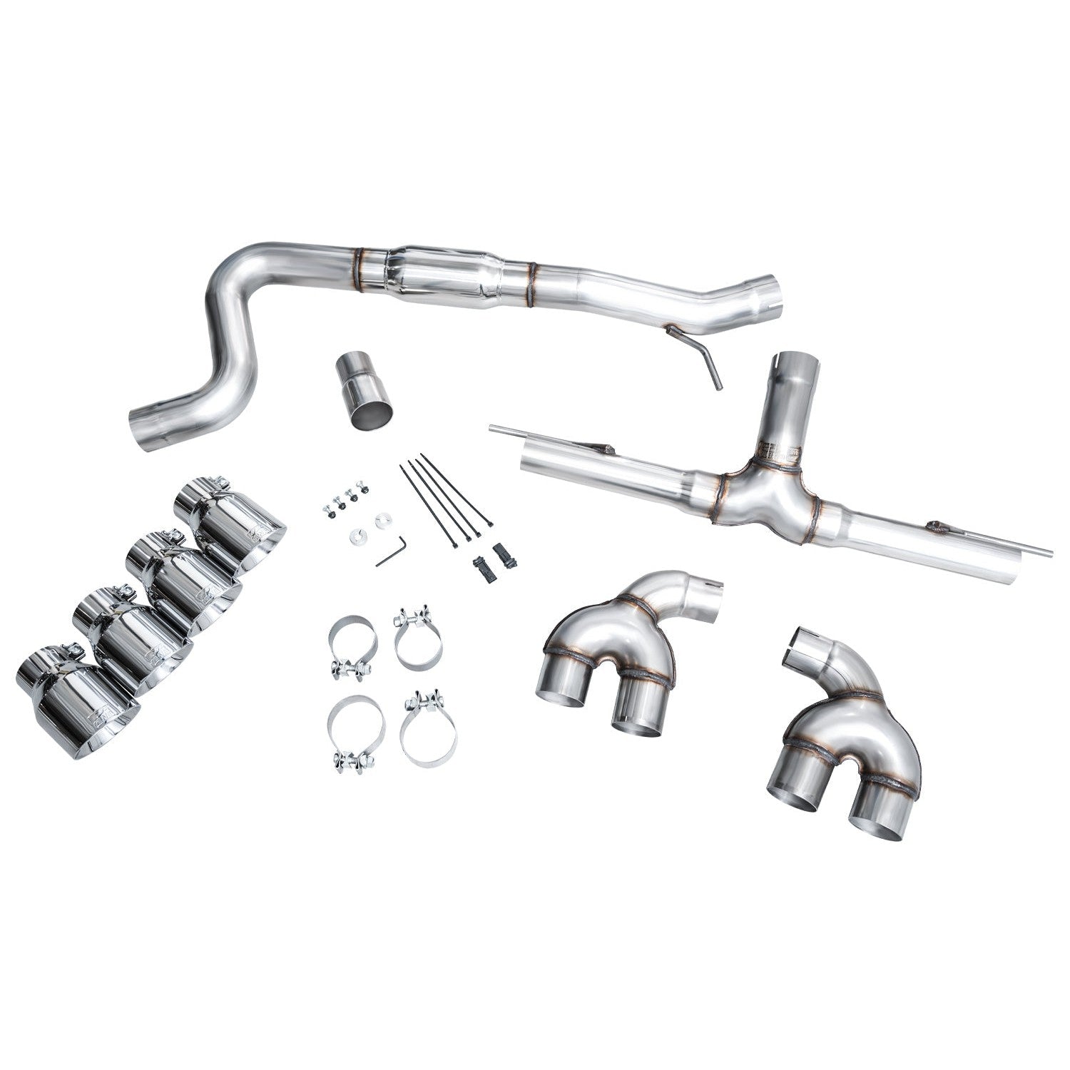 AWE Tuning Track Edition Quad Exhaust w/Chrome Silver Tips for 2022+ Volkswagen MK8 Golf R