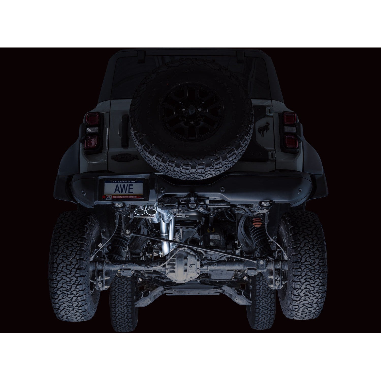 AWE Tuning Dual BashGuards Cat-Back SwitchPath Exhaust (No Tips) - 2022-2024 Ford Bronco Raptor 4WD
