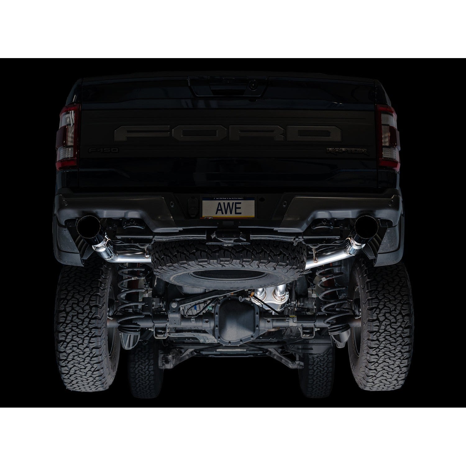 AWE Tuning SwitchPath Exhaust for Ford Gen 3 Raptor - Diamond Black Tips