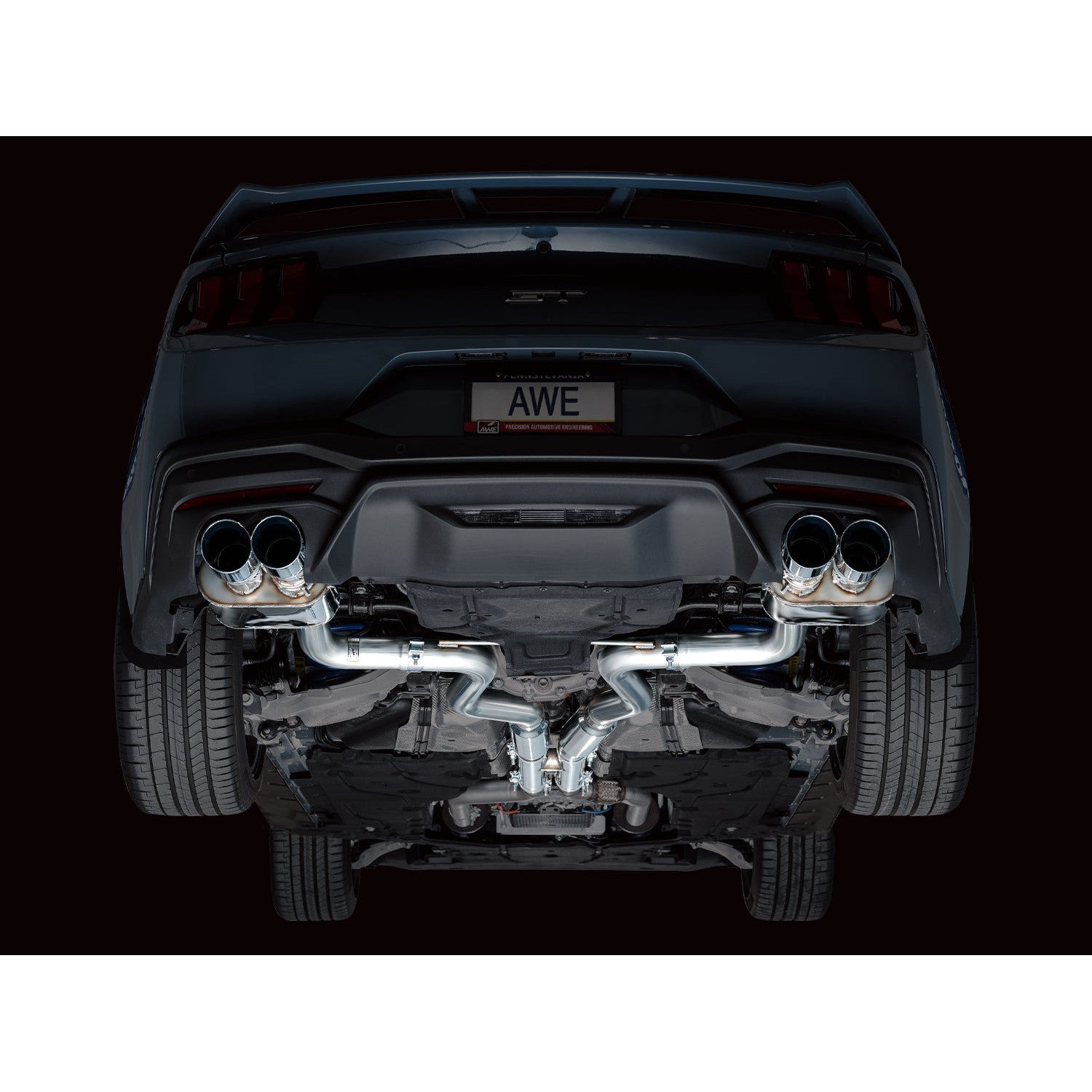 AWE Tuning SwitchPath Catback Exhaust w/ Quad Chrome Silver Tips - 2024 Ford Mustang GT Fastback S650 RWD
