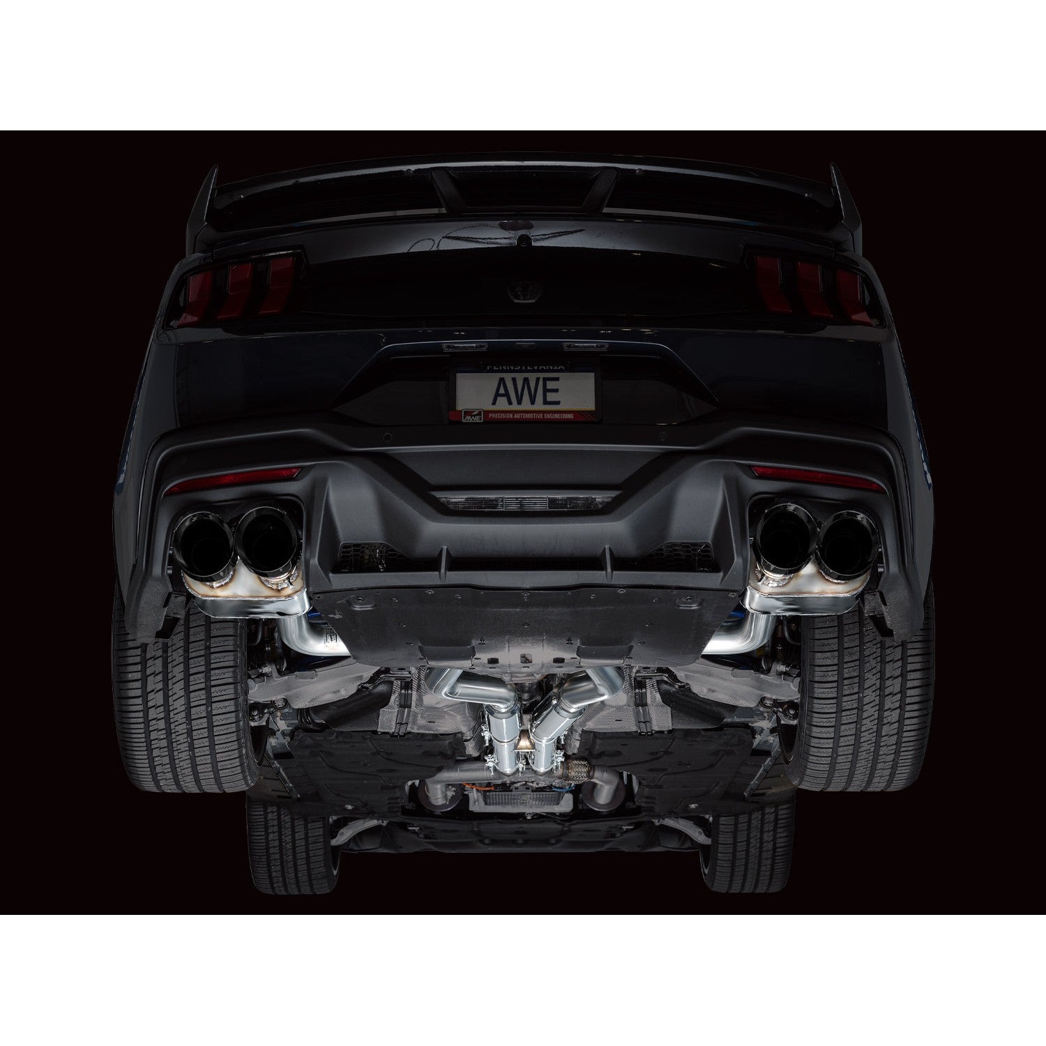 AWE Tuning SwitchPath Catback Exhaust w/Quad Diamond Black Tips for 2024 Ford Mustang Dark Horse S650 RWD