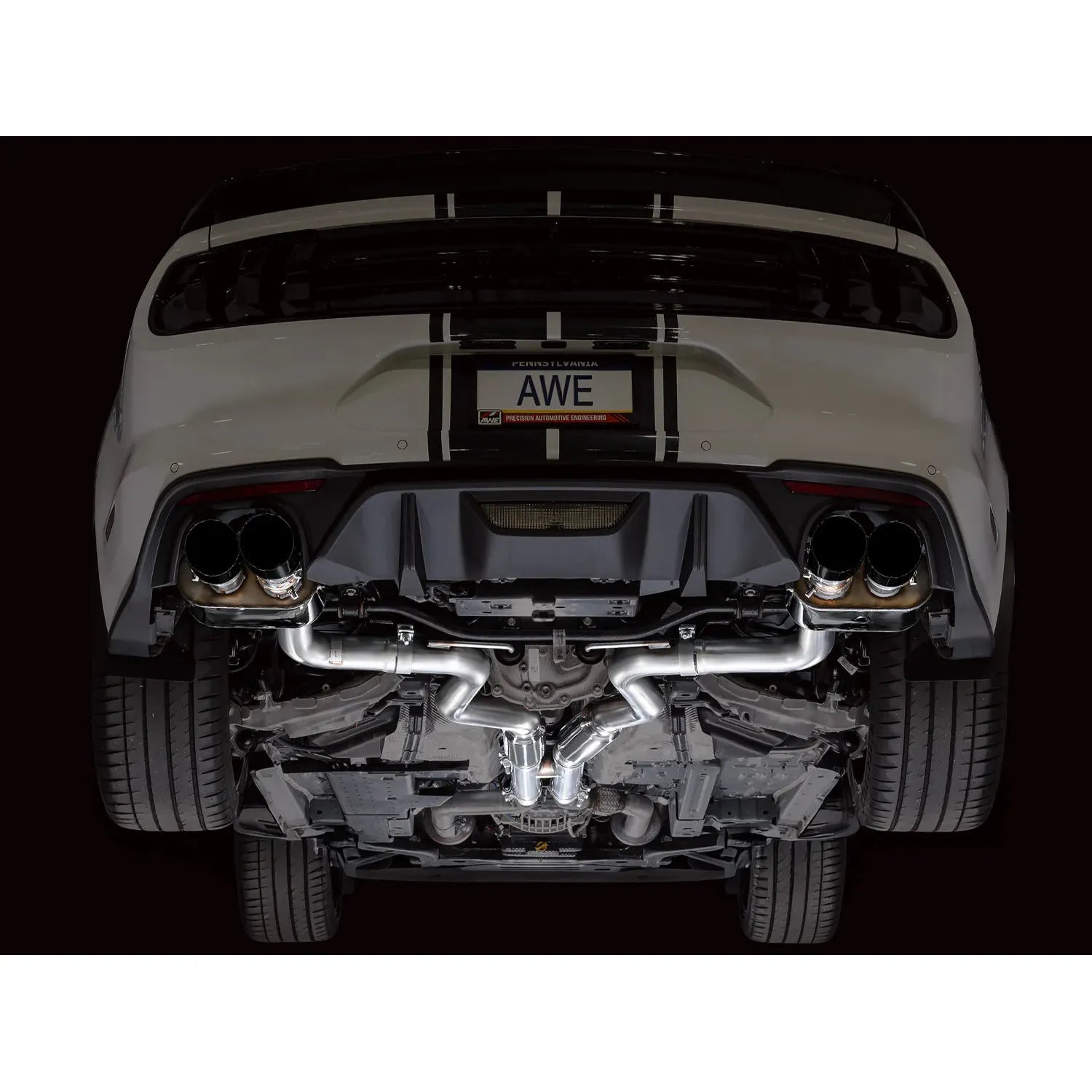 AWE Tuning SwitchPath Exhaust w/Diamond Black Tips - 2018-2023 Ford S550 Mustang GT