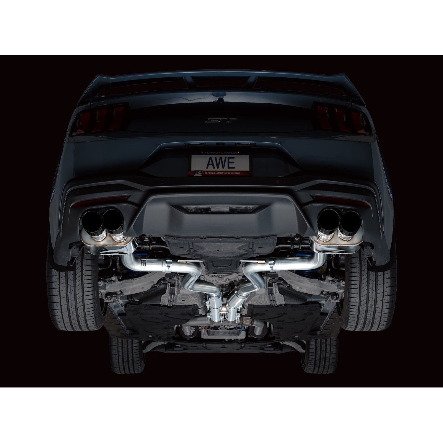 AWE Tuning SwitchPath Catback Exhaust w/ Quad Diamond Black Tips - 2024 Ford Mustang GT Fastback S650 RWD