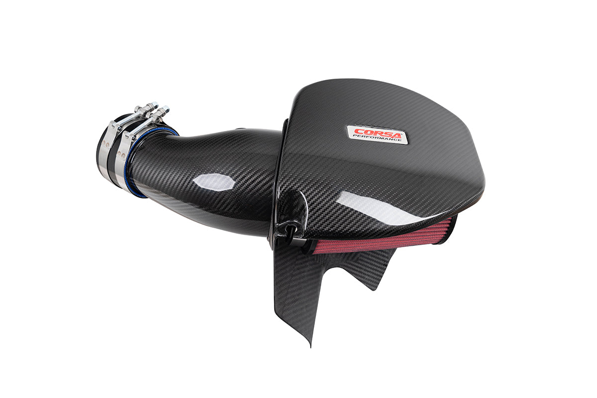 Corsa Carbon Fiber Open Element Air Intake - Dry - 2021-2023 Dodge Challenger/Charger 6.4L V8