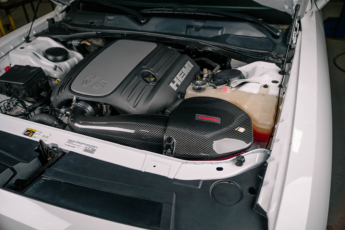 Corsa Carbon Fiber Open Element Air Intake - Dry - 2021-2023 Dodge Challenger/Charger 6.4L V8