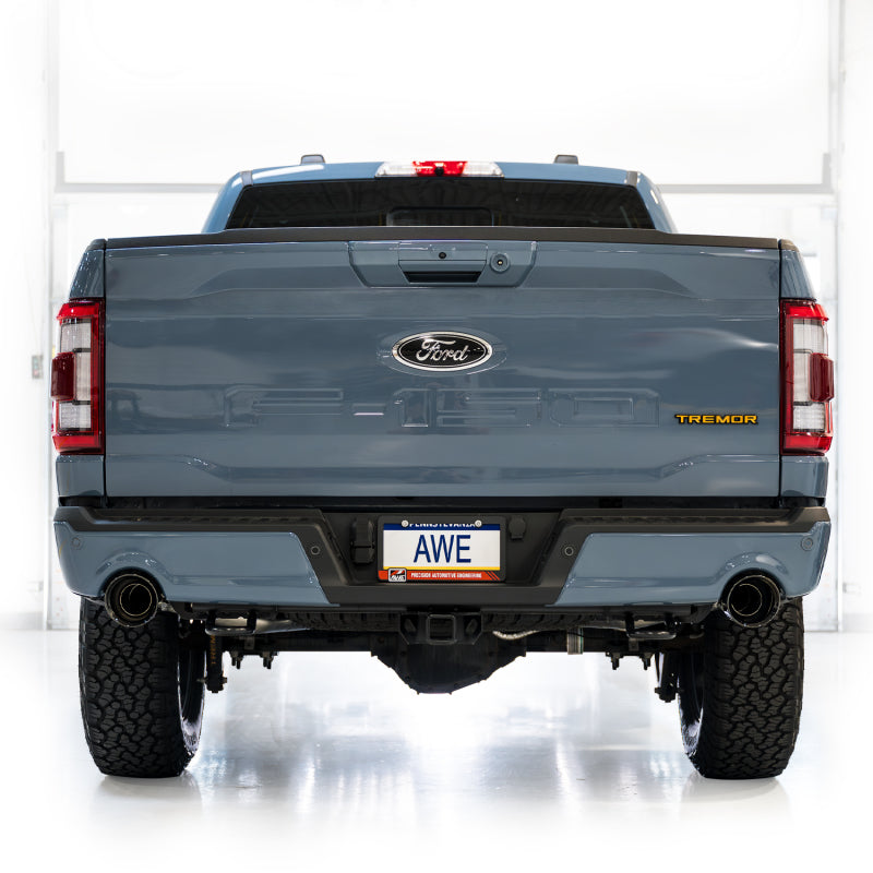 AWE Tuning Tuning 2021+ Ford F-150 Tremor (w/ Bumper Cutouts) 0FG Non-Resonated Catback -Diamond Black Tips