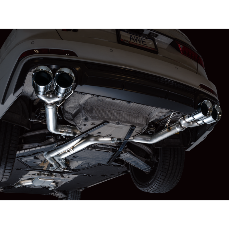 AWE Tuning 19-23 Audi C8 S6/S7 2.9T V6 AWD Track Edition Exhaust - Chrome Silver Tips