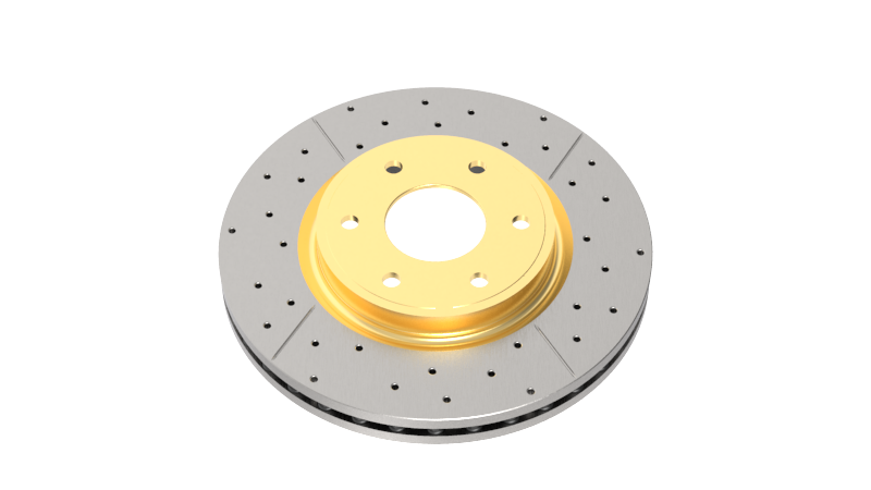 DBA 04-13 Mazda 3 2.0L Front Street Series Drilled & Slotted Rotor w/Gold Hat