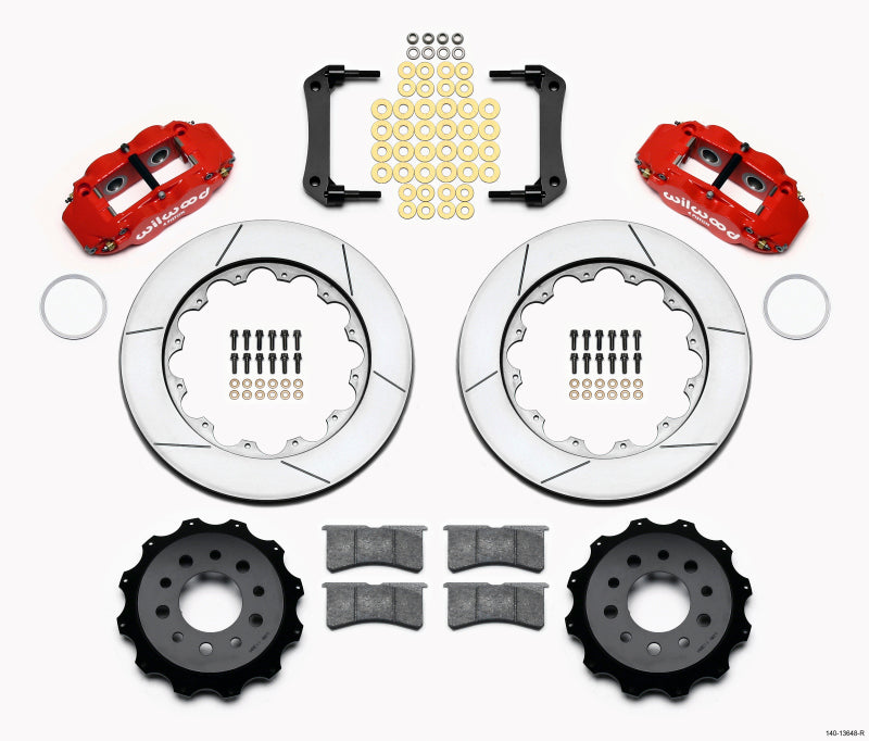 Wilwood Narrow Superlite 4R Rear Kit 14.00in Red Morrison Multilink IRS (2010-15 Camaro Based) - T1 Motorsports