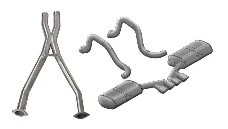 Corsa Sport Cat-Back Exhaust - Polished Tigershark 3.5" Tips - 1997-2004 Chevrolet Corvette C5