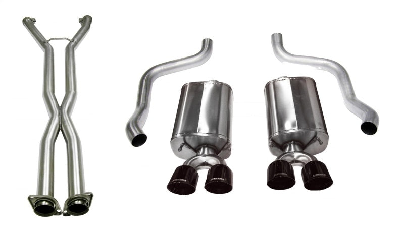 Corsa Sport Cat-Back Exhaust - Black Tips - 2009-2013 Chevrolet Corvette C6