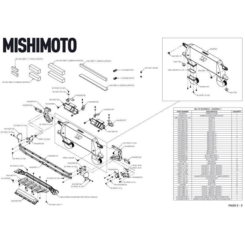 Mishimoto 21+ Bronco 2.3L High Mount INT Kit SL Core P Pipes