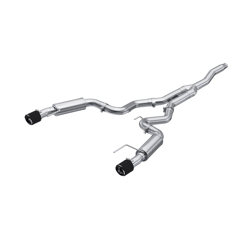 MBRP 19-22 Ford Mustang 2.3 EcoBoost 3in Cat-Back Dual Split Rear w/4.5in Carbon Fiber Tips (Race) - T1 Motorsports