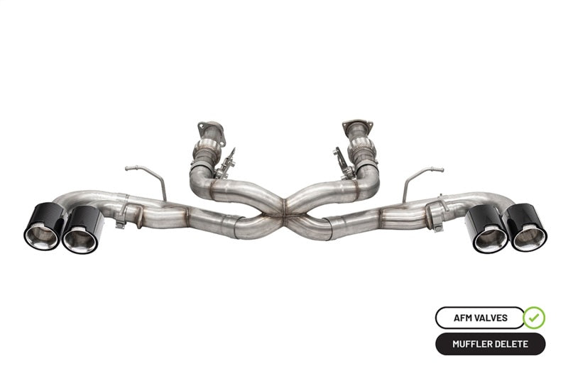 Corsa 3in Cat-Back Exhaust (w/o Factory NPP) w/4.5in Carbon Fiber Polsihed Tip - 2020-2024 Chevrolet Corvette C8