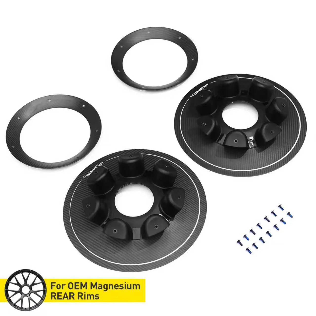 Silver Rocket SR Dry Carbon Fiber R-HR Aerodisc (For OEM Magnesium Rims) - 2022+ Porsche 718 Cayman GT4RS