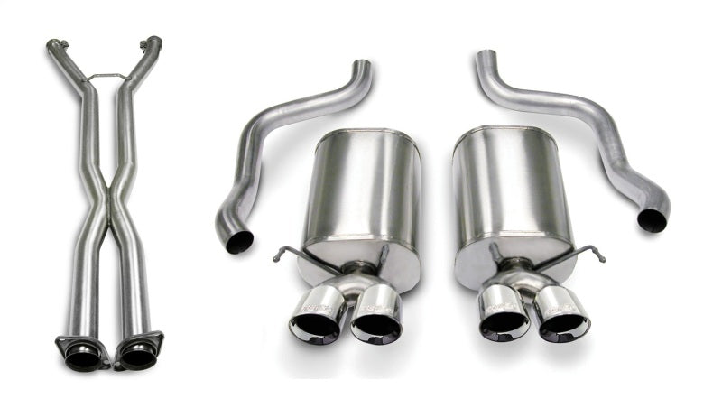 Corsa Sport Axle-Back with X-Pipe Exhaust - Polished Tips - 2005-2008 Chevrolet Corvette (Manual)