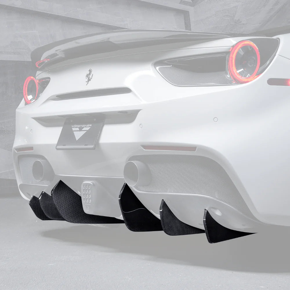 Vorsteiner Diavolo Carbon Fiber Rear Diffuser Fins (Set of 6) - 2015-2019 Ferrari 488