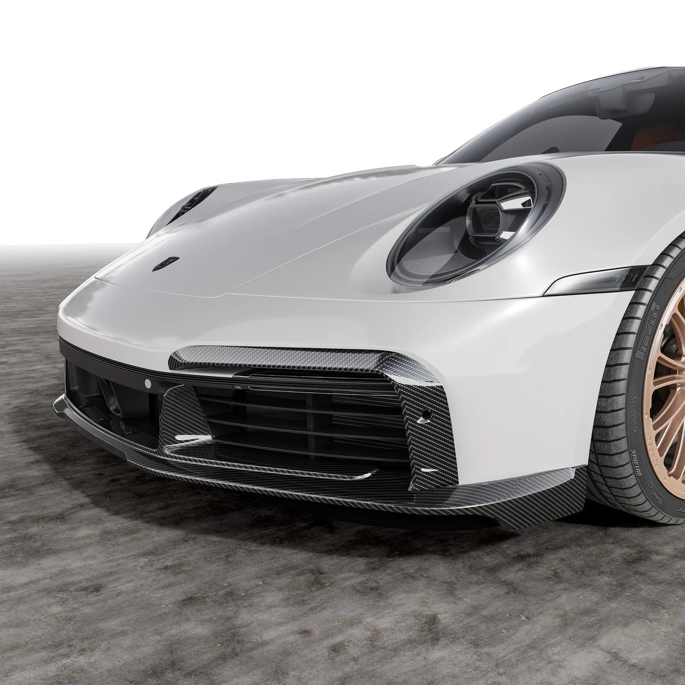 Vorsteiner Aero Carbon Fiber Front Spoiler w/ Side Fins - 2019+ Porsche 992.1 Turbo S