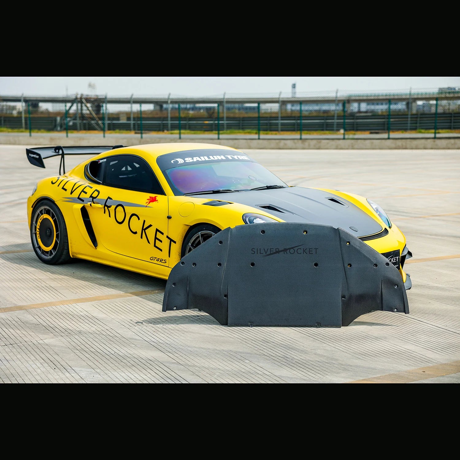 Silver Rocket SR Ultra Downforce Front Dry Carbon Fiber Aeroshield - 2022+ Porsche 718 Cayman GT4RS