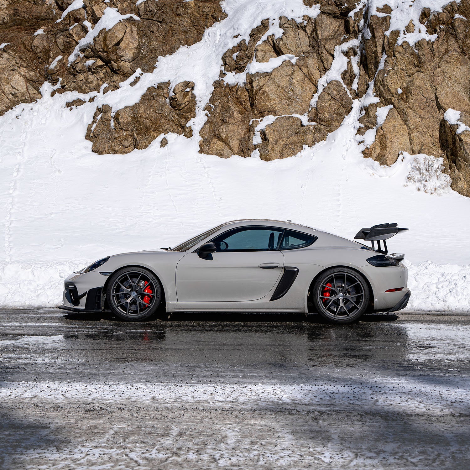 Silver Rocket SR DRS-1 Flex-Carbon Swan Neck Wing - 2022+ Porsche 718 Cayman GT4/GT4RS
