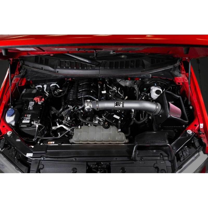 K&N 18-24 Ford F150 3.3L V6 Performance Air Intake System w/ Red Air Filter