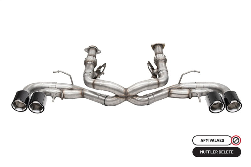 Corsa 20-23 Chevrolet Corvette C8 RWD 3in Track Cat-Back Delete Exhaust w/4.5in CF Polished Tips - T1 Motorsports