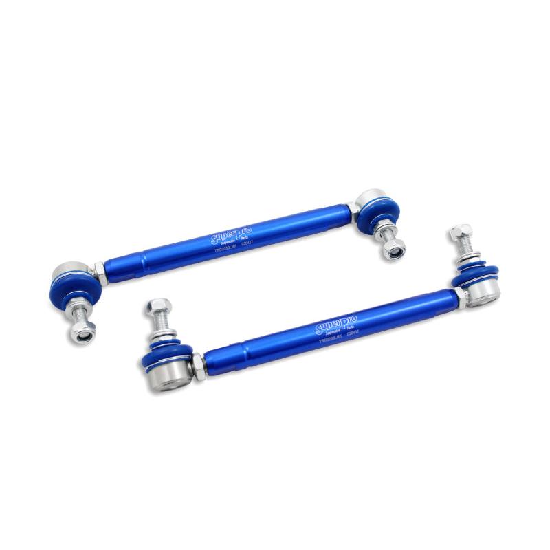 SuperPro 2004 Mazda 3 i Front HD Adjustable End Link Set (10mm Studs 254mm to 305mm) - T1 Motorsports