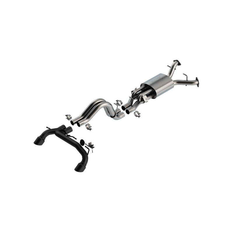 Borla ATAK Catback Exhaust w/ 4in Black Coated Tips - 2022-2024 Ford Bronco Raptor V6 Turbo AT 2WD / 4WD