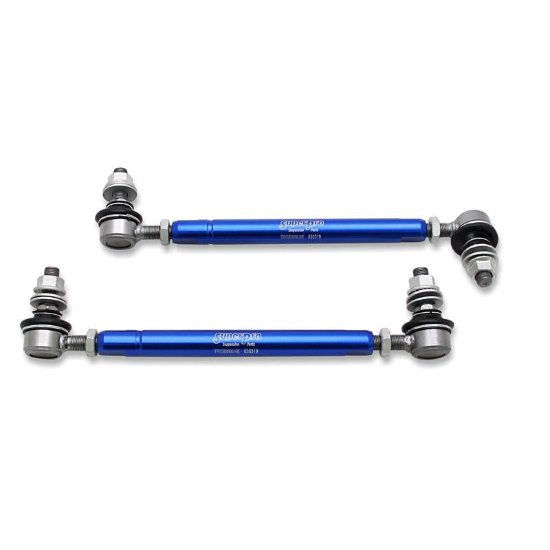 SuperPro 2001 Toyota Highlander Limited Front HD Adjustable End Link Set (12mm Studs 254mm-305mm) - T1 Motorsports