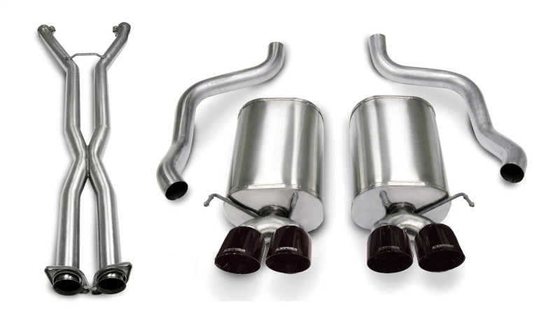 Corsa Sport Axle-Back with X-Pipe - Black Tips - 2005-2007 Chevrolet Corvette (Automatic)