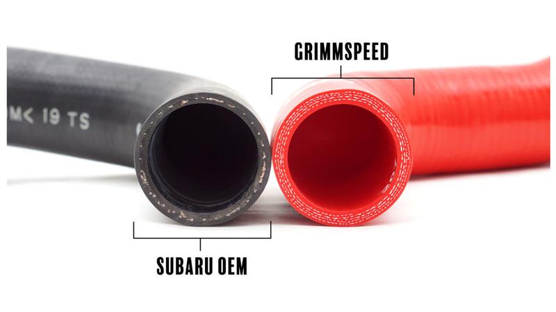 GrimmSpeed 08-14 Subaru WRX / 08-17 Subaru STi / 09-13 Subaru Forester XT Radiator Hose Kit - Red - T1 Motorsports