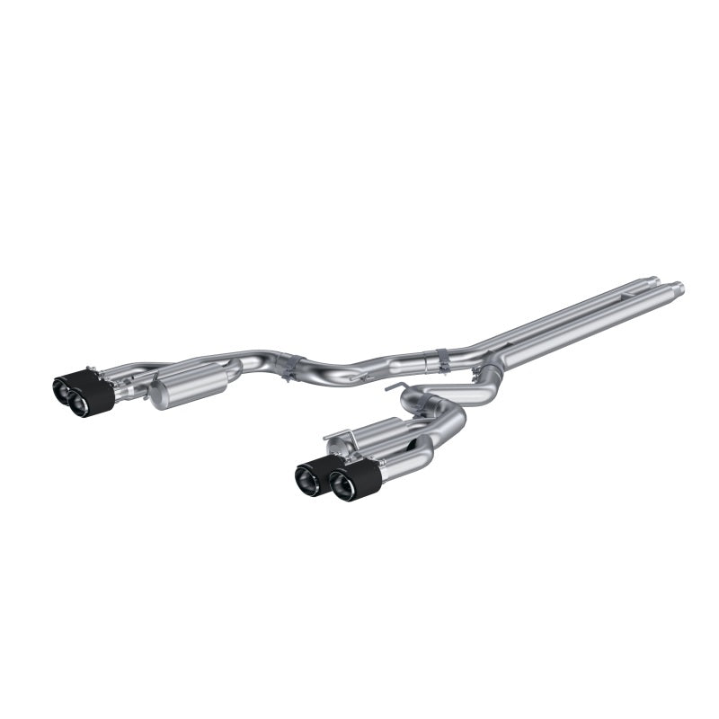 MBRP 18-22 Ford Mustang GT 5L T304 SS 3in Cat-Back Dual Rear w/4in Quad Carbon Fiber Tips (Race) - T1 Motorsports