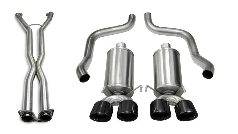 Corsa Xtreme Axle-Back with X-Pipe Exhaust - Black Tips - 2009-2013 Chevrolet Corvette C6