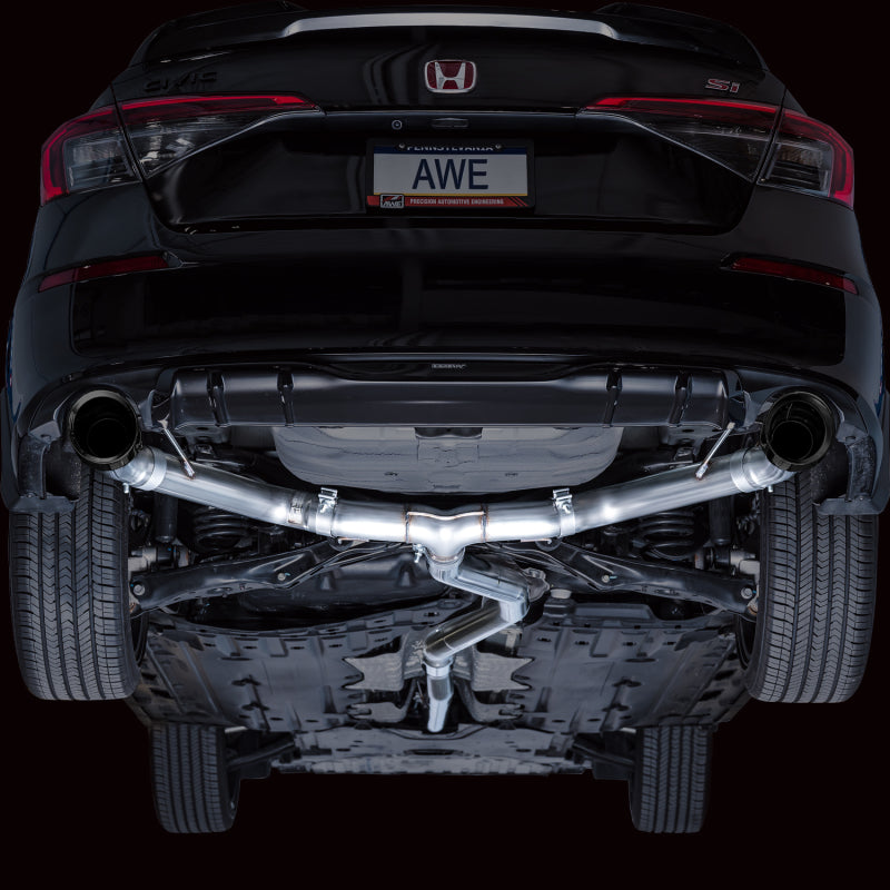 AWE Tuning 2022+ Honda Civic Si FE1 FWD Track Edition Catback Exhaust - Dual Diamond Black Tips